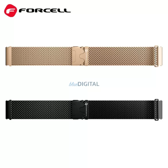 FORCELL F-DESIGN FS10 acél szíj SAMSUNG Watch 20 mm-es fekete színű