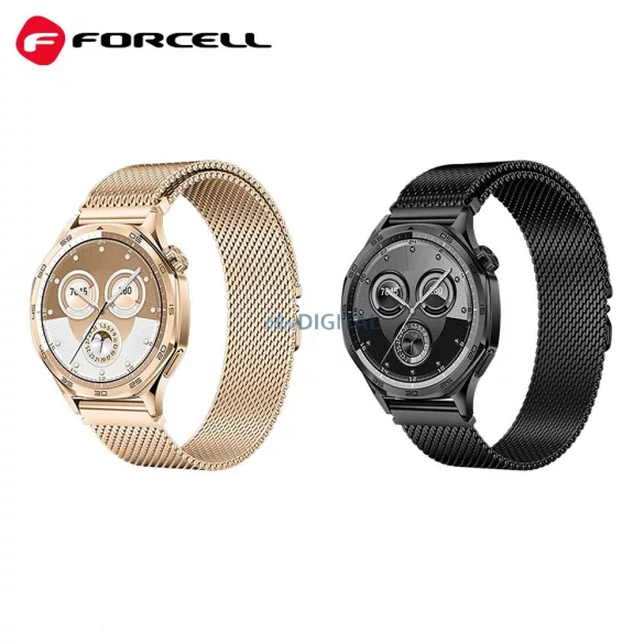 FORCELL F-DESIGN FS10 acél szíj SAMSUNG Watch 20 mm-es fekete színű