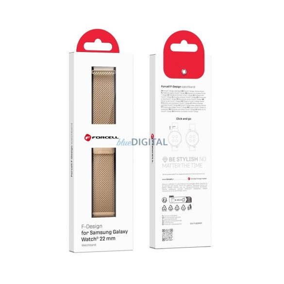 FORCELL F-DESIGN FS10 acél szíj SAMSUNG Watch 22 mm-es arany 