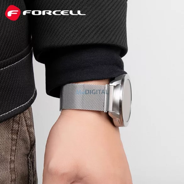 FORCELL F-DESIGN FS11 mágneses acél szíj SAMSUNG Watch 20 mm-es fekete színű
