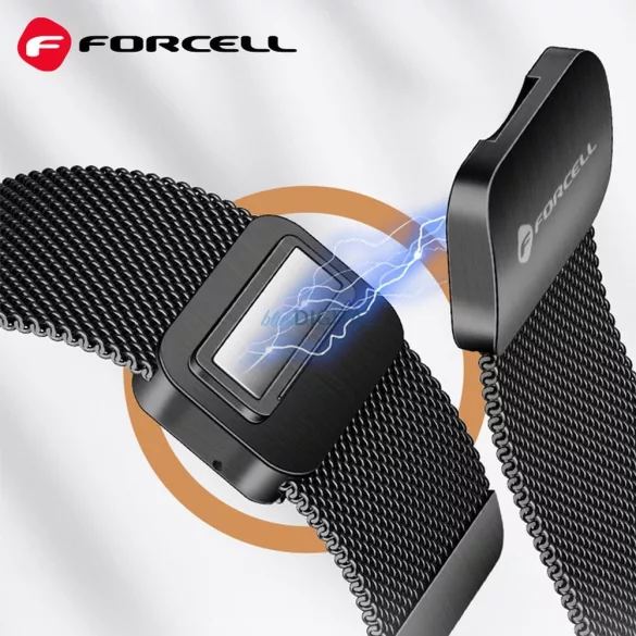 FORCELL F-DESIGN FS11 mágneses acél szíj SAMSUNG Watch 20 mm-es fekete színű