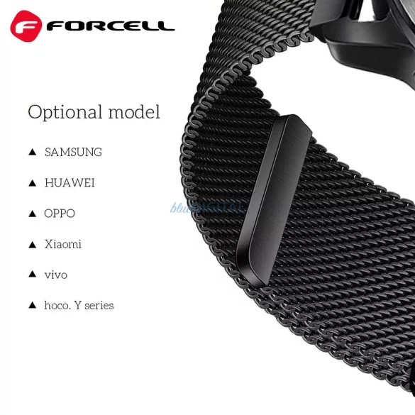 FORCELL F-DESIGN FS11 mágneses acél szíj SAMSUNG Watch 20 mm-es fekete színű