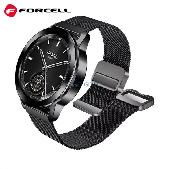 FORCELL F-DESIGN FS11 mágneses acél szíj SAMSUNG Watch 20 mm-es fekete színű