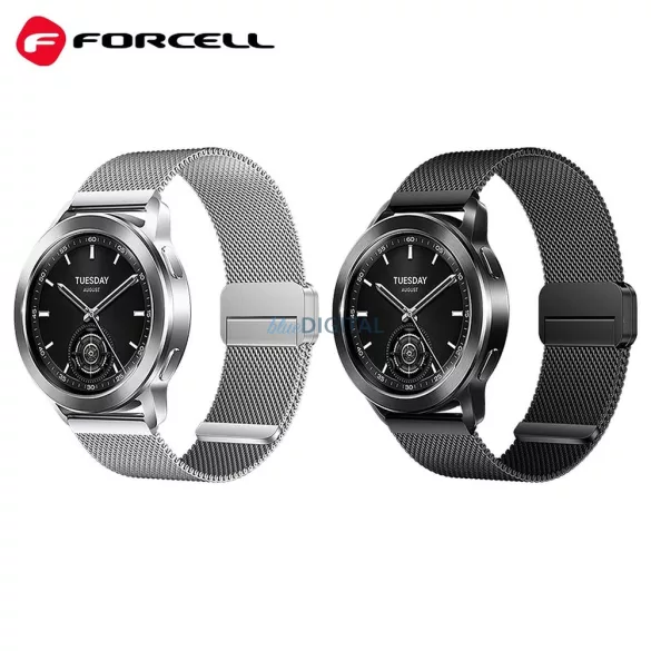 FORCELL F-DESIGN FS11 mágneses acél szíj SAMSUNG Watch 20 mm-es ezüst színben