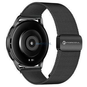 FORCELL F-DESIGN FS11 mágneses acél szíj SAMSUNG Watch 22 mm-es fekete színű