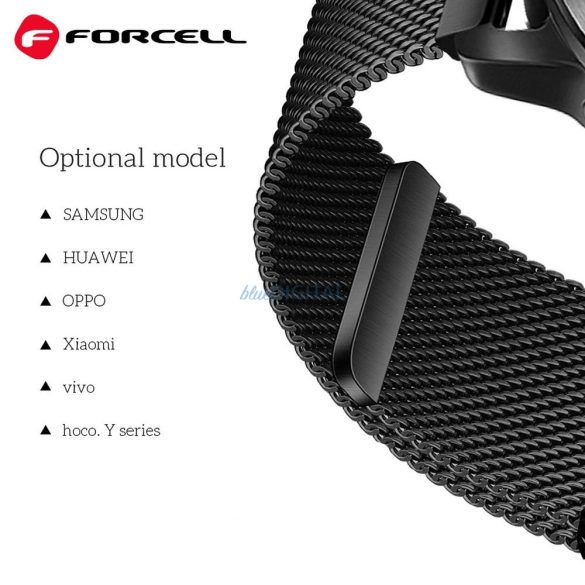 FORCELL F-DESIGN FS11 mágneses acél szíj SAMSUNG Watch 22 mm-es fekete színű