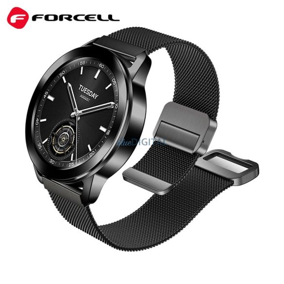 FORCELL F-DESIGN FS11 mágneses acél szíj SAMSUNG Watch 22 mm-es fekete színű