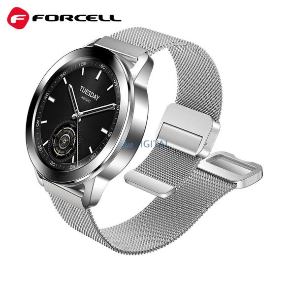 FORCELL F-DESIGN FS11 mágneses acél szíj SAMSUNG Watch 22 mm-es ezüst színű