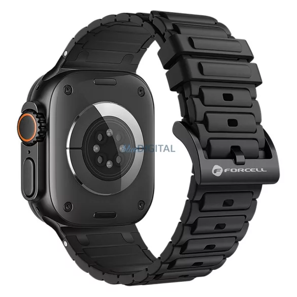 FORCELL F-DESIGN FA06 szilikon szíj APPLE Watch 38 / 40 / 41 mm-es fekete színű