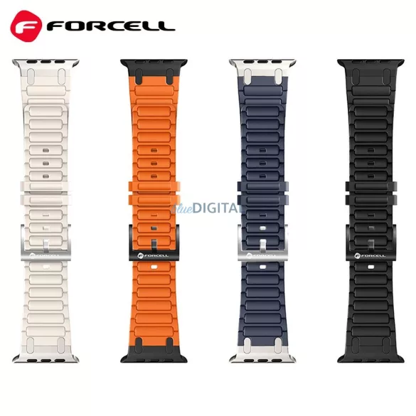 FORCELL F-DESIGN FA06 szilikon szíj APPLE Watch 38 / 40 / 41 mm-es narancs színben
