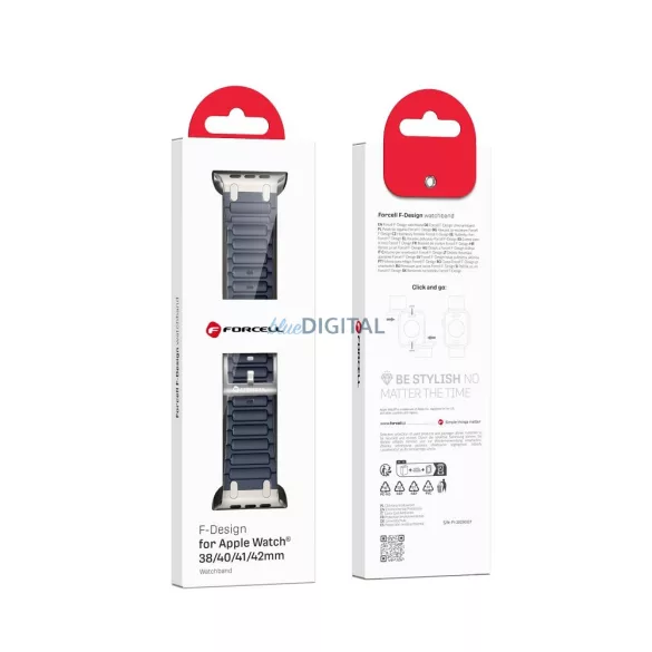 FORCELL F-DESIGN FA06 szilikon szíj APPLE Watch 38 / 40 / 41 mm-es kék