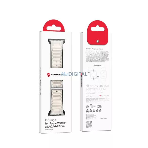 FORCELL F-DESIGN FA06 szilikon szíj APPLE Watch 38 / 40 / 41 mm fehér