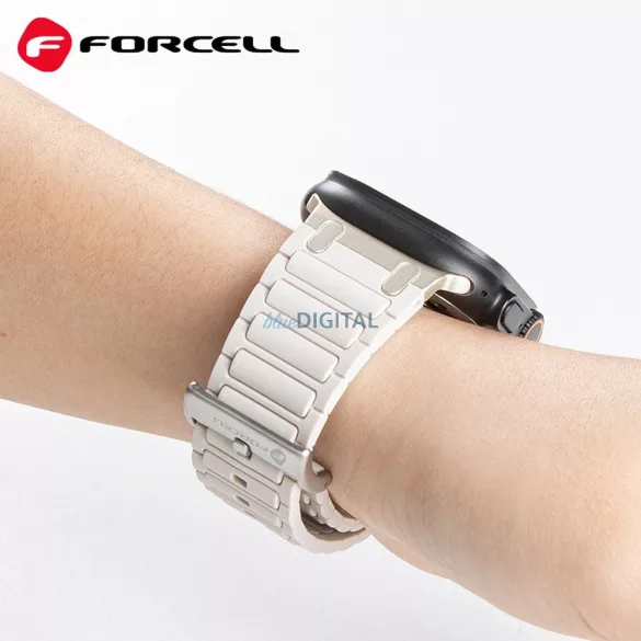 FORCELL F-DESIGN FA06 szilikon szíj APPLE Watch 42 / 44 / 45 / 49 mm-es narancs színben