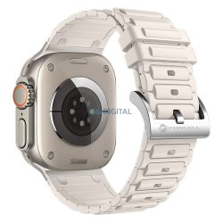   FORCELL F-DESIGN FA06 szilikon szíj APPLE Watch 42 / 44 / 45 / 49 mm-es fehér színben
