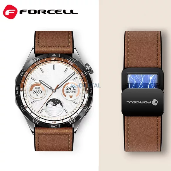 FORCELL F-DESIGN FS20 mágneses öko bőrszíj SAMSUNG Watch 20 mm barna