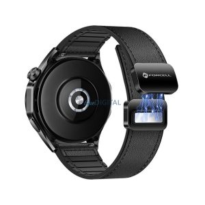 FORCELL F-DESIGN FS20 mágneses öko bőrszíj SAMSUNG Watch 22 mm fekete színű
