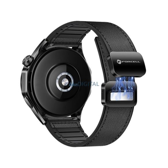 FORCELL F-DESIGN FS20 mágneses öko bőrszíj SAMSUNG Watch 22 mm fekete színű