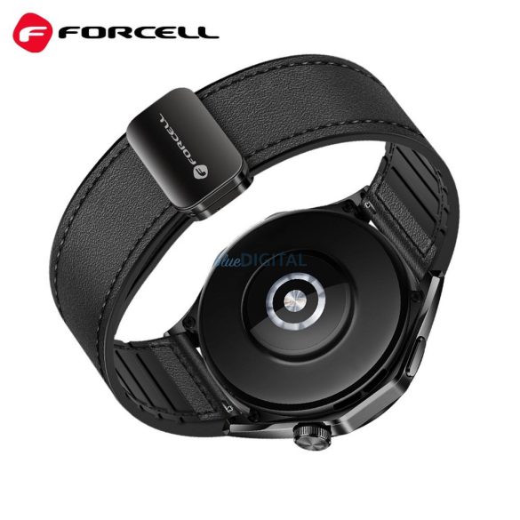 FORCELL F-DESIGN FS20 mágneses öko bőrszíj SAMSUNG Watch 22 mm fekete színű