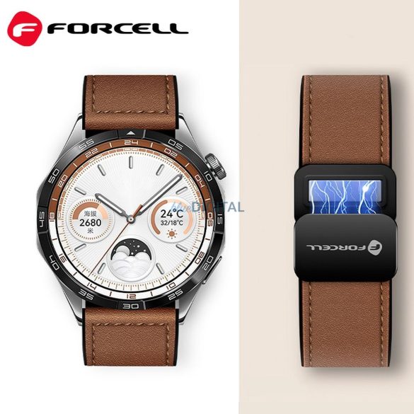 FORCELL F-DESIGN FS20 mágneses öko bőrszíj SAMSUNG Watch 22 mm barna