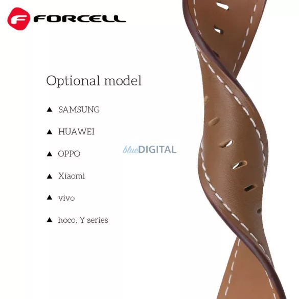 FORCELL F-DESIGN FS21 öko bőrszíj SAMSUNG Watch 20 mm fekete színű
