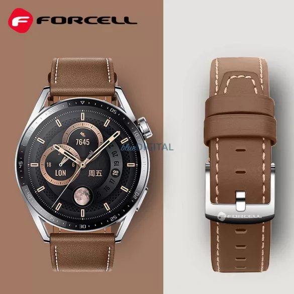 FORCELL F-DESIGN FS21 öko bőrszíj SAMSUNG Watch 20 mm-es barna