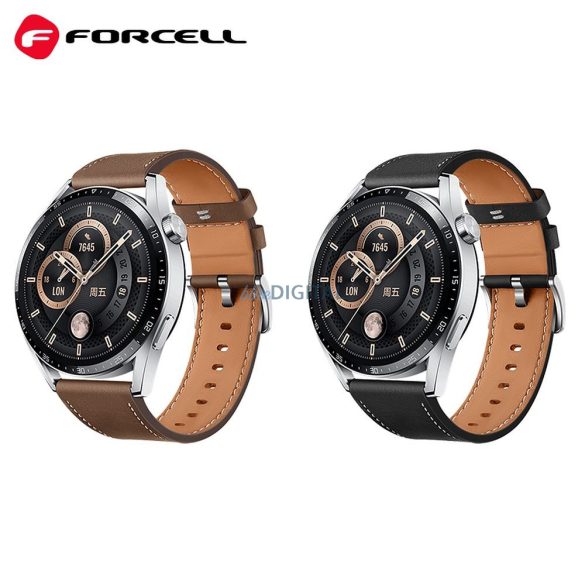 FORCELL F-DESIGN FS21 öko bőrszíj SAMSUNG Watch 22 mm-es barna