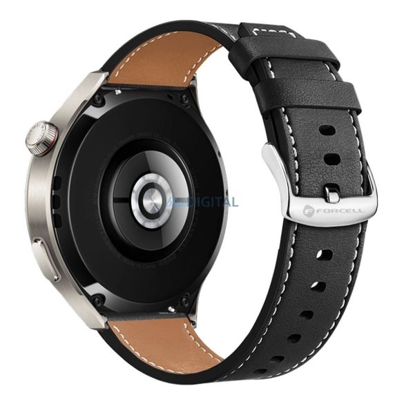 FORCELL F-DESIGN FS21 öko bőrszíj SAMSUNG Watch 22 mm-es fekete