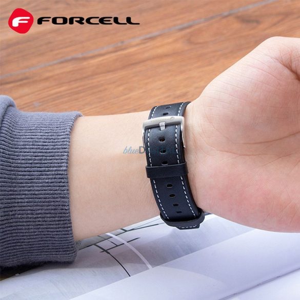 FORCELL F-DESIGN FS21 öko bőrszíj SAMSUNG Watch 22 mm-es fekete