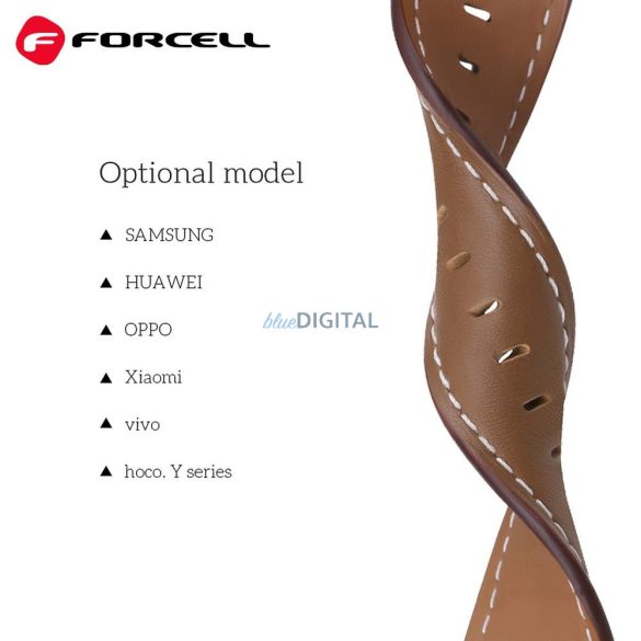 FORCELL F-DESIGN FS21 öko bőrszíj SAMSUNG Watch 22 mm-es fekete