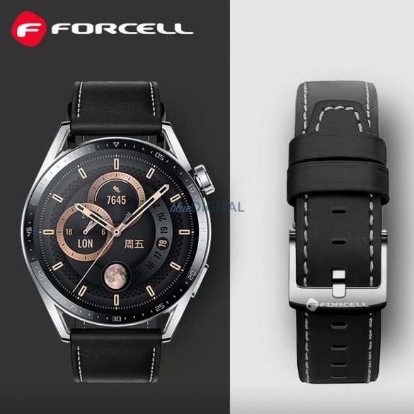 FORCELL F-DESIGN FS21 öko bőrszíj SAMSUNG Watch 22 mm-es fekete
