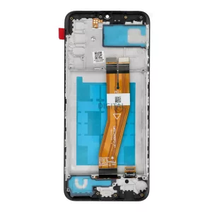 LCD kijelző SAMSUNG A02S OEM készülékhez kerettel (164mm) - ALKATRÉSZ!