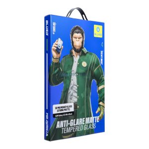 BlueO Mr. Monkey Glass AG Matte Glass tükrözédésmentes matt edzett üveg fekete szegéllyel Samsung Galaxy S25 Ultra