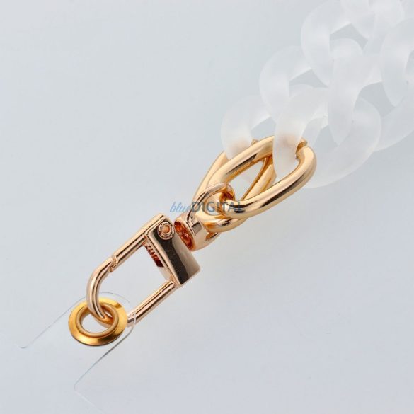 PANAMA LONG Telefon nyaklánc, Telefon medál / zsinór hossza 80cm (40cm hurokban) / nyakra akasztható - fehér