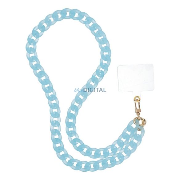 PANAMA LONG Telefon nyaklánc, telefon medál / zsinór hossza 80cm (40cm hurokban) / nyakra akasztható - kék