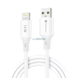   FORCELL F-ENERGY C343 kábel USB-A - Lightning 2,4A 12W szilikon 1 m fehér