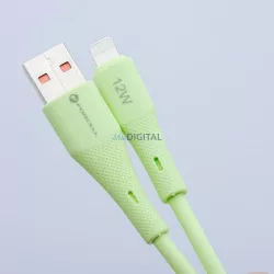   FORCELL F-ENERGY C343 kábel USB-A - Lightning 2,4A 12W szilikon 1 m zöld