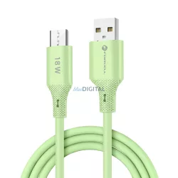   FORCELL F-ENERGY C341 kábel USB-A - Micro USB QC3.0 2,4A 18W szilikon 1 m zöld