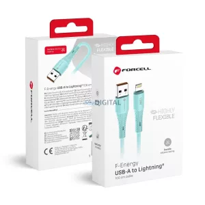FORCELL F-ENERGY C343 kábel USB-A - Lightning 2,4A 12W szilikon 1 m kék