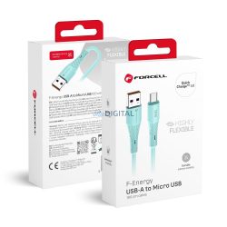   FORCELL F-ENERGY C341 kábel USB-A - Micro USB QC3.0 2,4A 18W szilikon 1 m kék