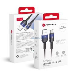   FORCELL F-ENERGY C351 kábel USB-A - Micro USB QC3.0 2,4A 18W Gradient 1 m fekete