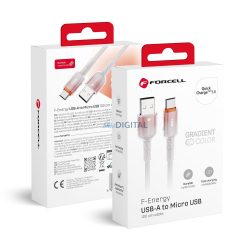   FORCELL F-ENERGY C351 kábel USB-A - Micro USB QC3.0 2,4A 18W Gradient 1 m fehér