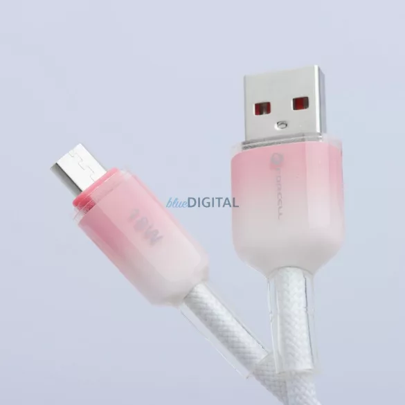 FORCELL F-ENERGY C351 kábel USB-A - Micro USB QC3.0 2,4A 18W Gradient 1 m fehér