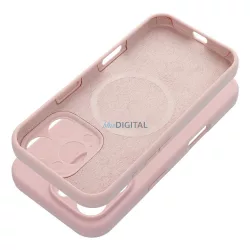   SILICONE 2mm MagSafe-kompatibilis tok iPhone 15 Pro - halvány rózsaszín
