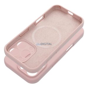 SILICONE 2mm MagSafe-kompatibilis tok iPhone 15 Pro - halvány rózsaszín