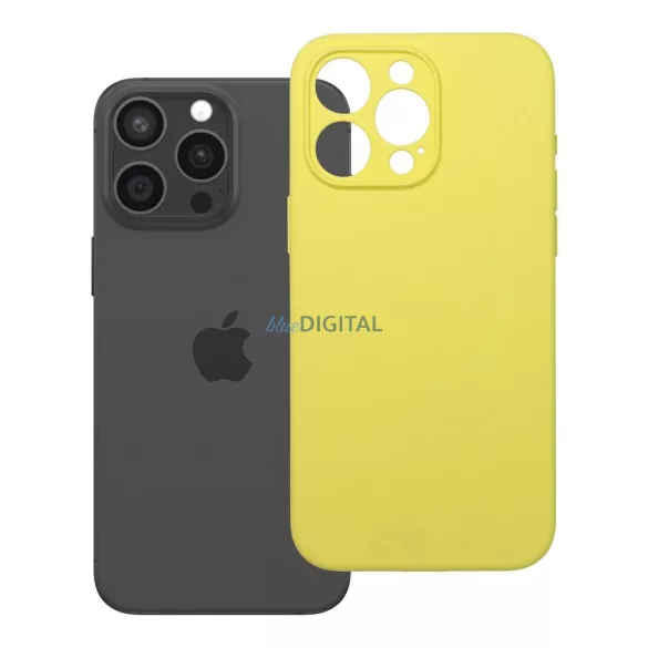 SILICONE 2mm MagSafe-kompatibilis tok iPhone 15 Pro Max - citromsárga