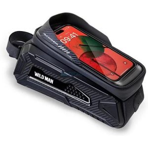 WILDMAN utazótáska kerékpárvázhoz cipzárral 2L (4"-7") M30 fekete