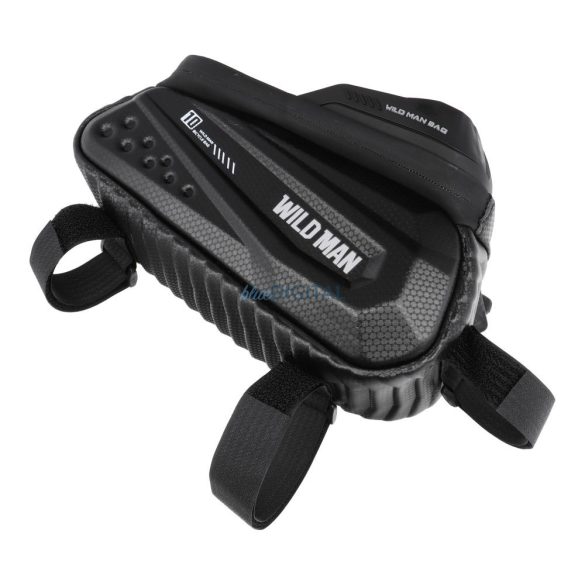 WILDMAN utazótáska kerékpárvázhoz cipzárral 1,2L (4"- 7") ES10 fekete