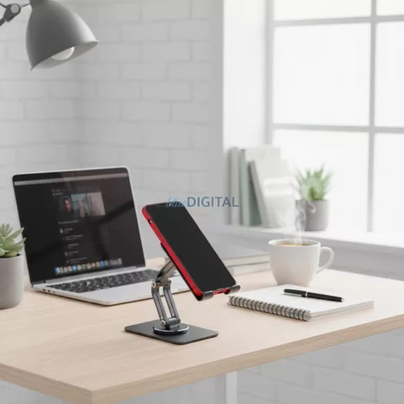 Összecsukható asztali tartó telefonhoz/táblagéphez: Forcell F-Grip Fold Stand 2 360, szürke