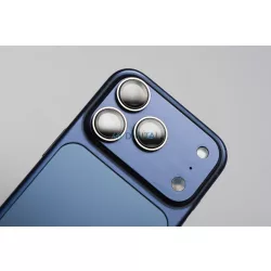   Forcell Premium Camera Lens kamera lencse védő edzett üveg ezüst színű szegéllyel iPhone 13/13 mini