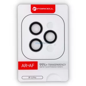 Forcell Premium Camera Lens kamera lencse védő edzett üveg ezüst színű szegéllyel iPhone 12 Pro